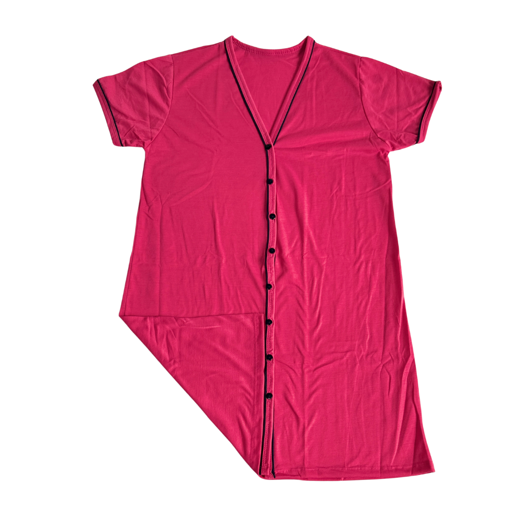 Camisola Feminina Americana Manga Curta Liso Pink