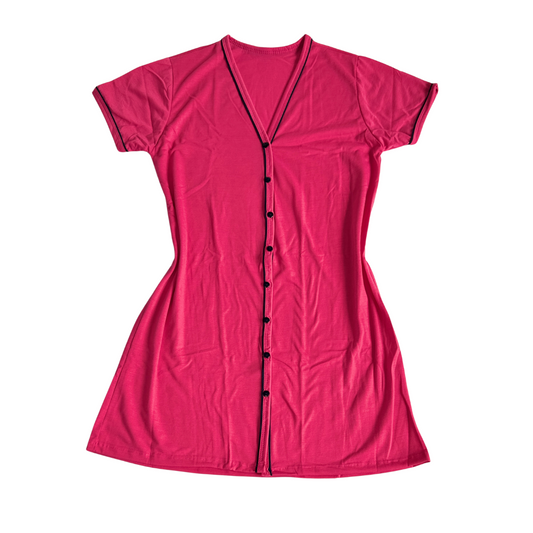 Camisola Feminina Americana Manga Curta Liso Pink