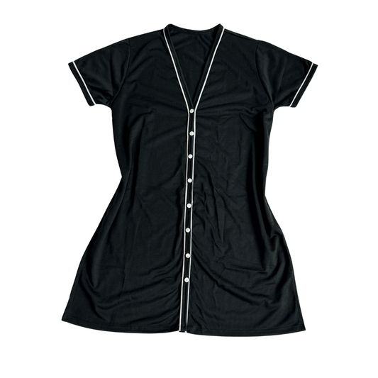 Camisola Feminina Americana Manga Curta Liso Preta