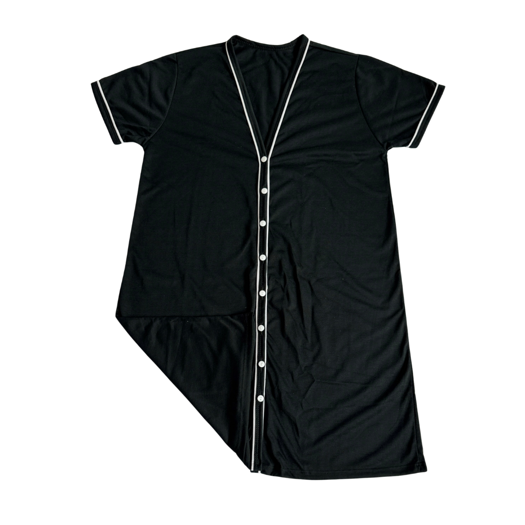 Camisola Feminina Americana Manga Curta Liso Preta