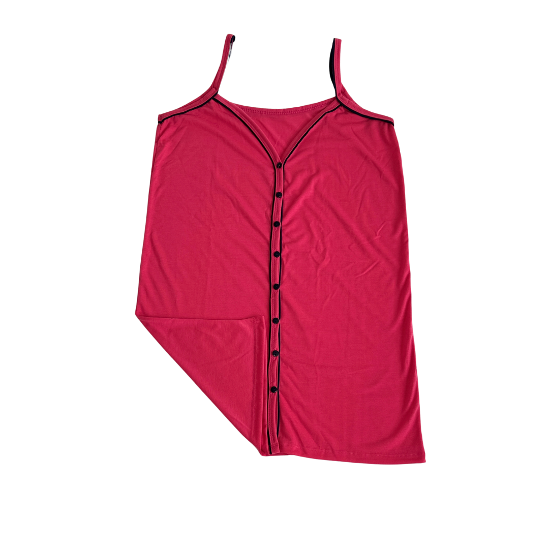 Camisola Feminina Americana Alça Liso Pink