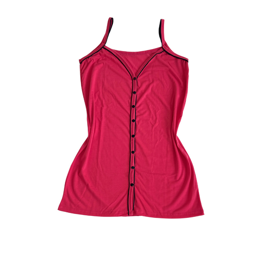 Camisola Feminina Americana Alça Liso Pink