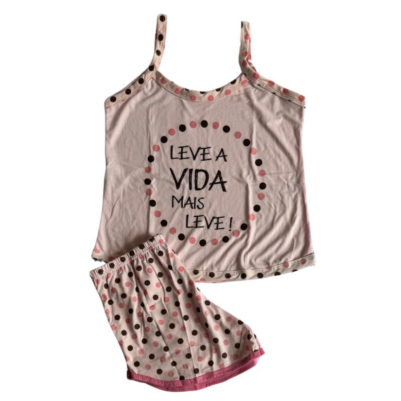 Baby Doll Feminino Alça Leve a Vida Rosa