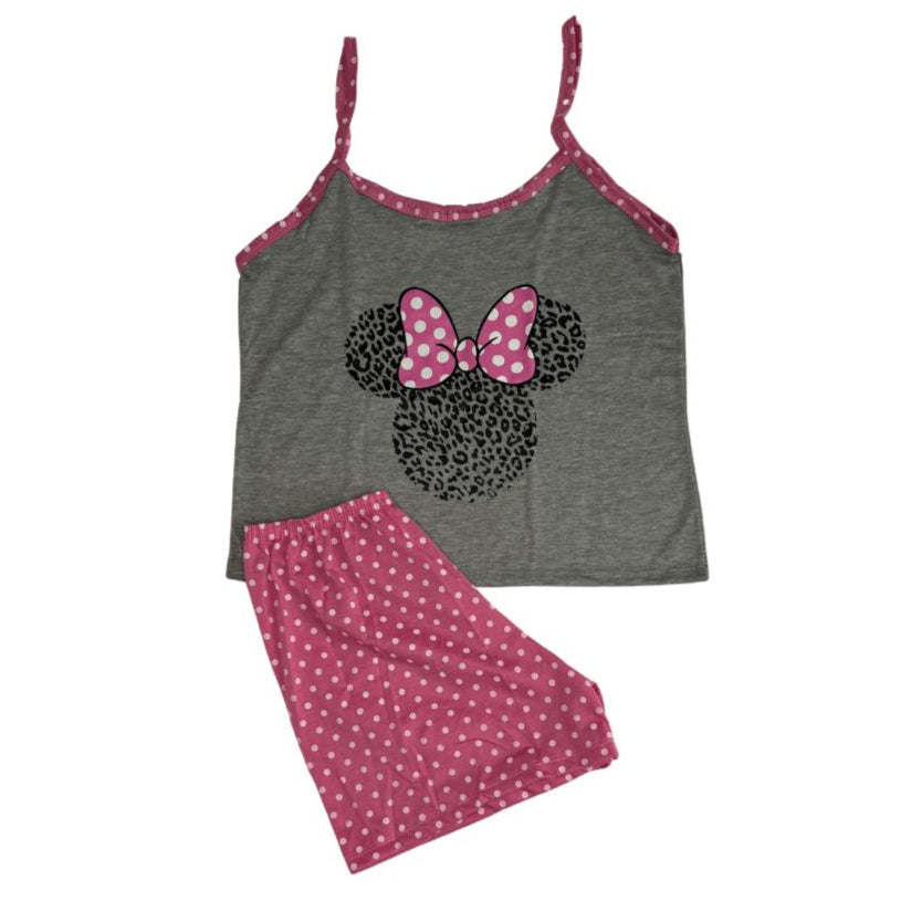 Baby Doll Feminino Alça Minnie Cinza