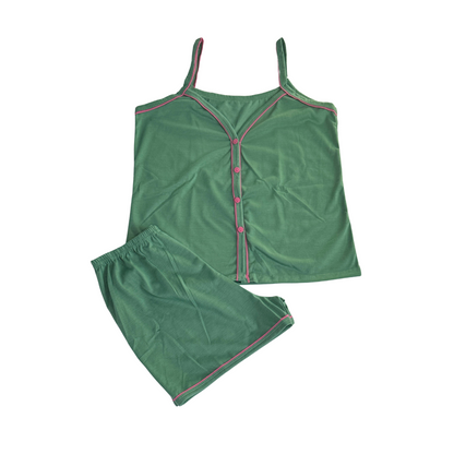 Baby Doll Feminino Americano Alça Liso Verde