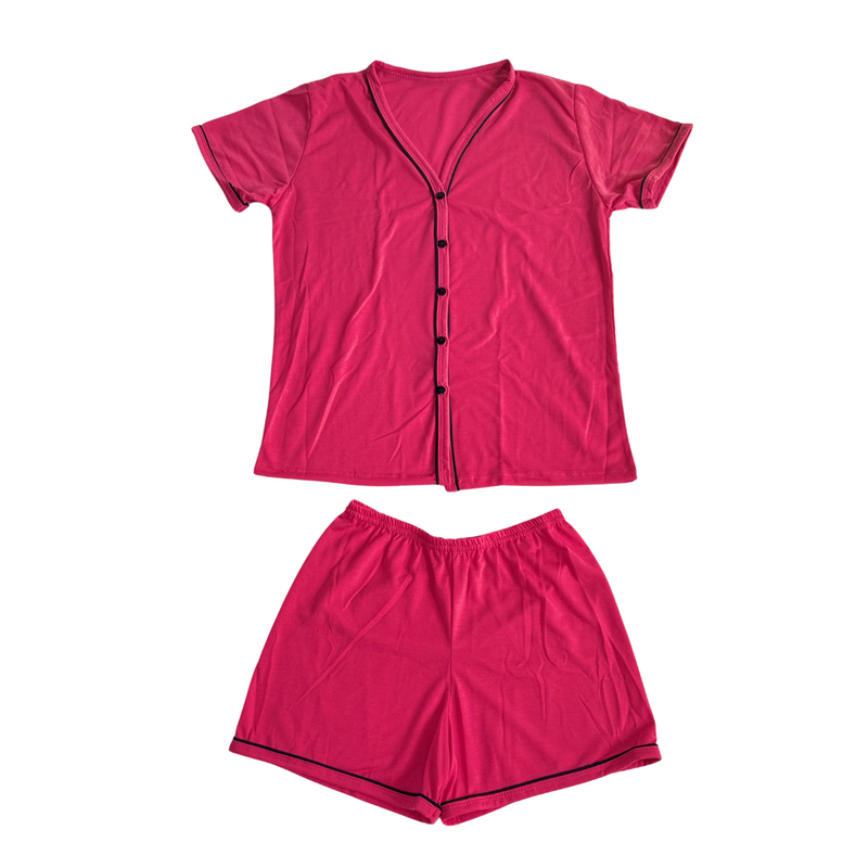 Baby Doll Feminino Americano Manga Curta Liso Pink