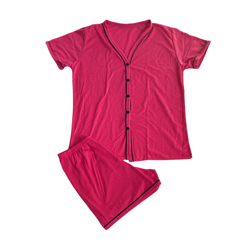 Baby Doll Feminino Americano Manga Curta Liso Pink