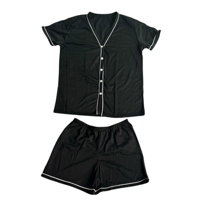 Baby Doll Feminino Americano Manga Curta Liso Preto