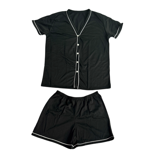 Baby Doll Feminino Americano Manga Curta Liso Preto