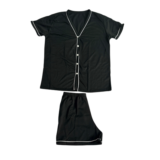Baby Doll Feminino Americano Manga Curta Liso Preto