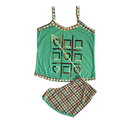 Baby Doll Feminino Alça Jogo de Xadrez