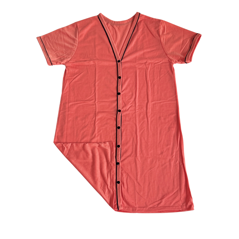 Camisola Feminina Americana Manga Curta Liso Coral