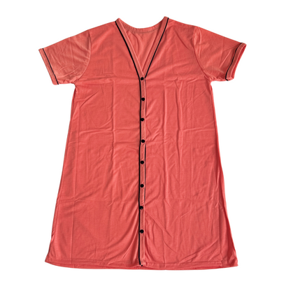 Camisola Feminina Americana Manga Curta Liso Coral