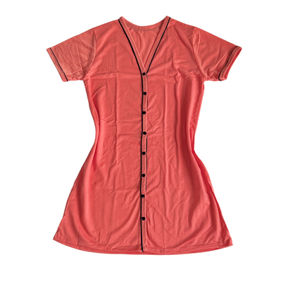 Camisola Feminina Americana Manga Curta Liso Coral