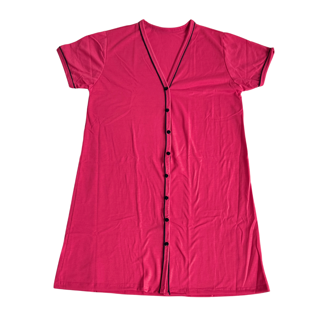 Camisola Feminina Americana Manga Curta Liso Pink