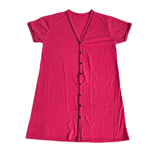 Camisola Feminina Americana Manga Curta Liso Pink