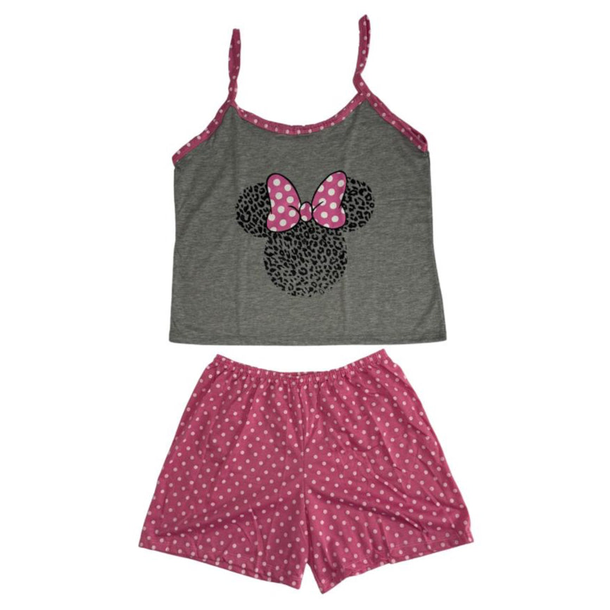 Baby Doll Feminino Alça Minnie Cinza