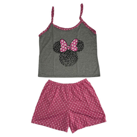 Baby Doll Feminino Alça Minnie Cinza