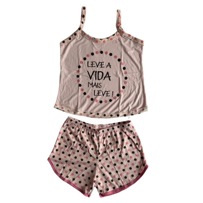 Baby Doll Feminino Alça Leve a Vida Rosa