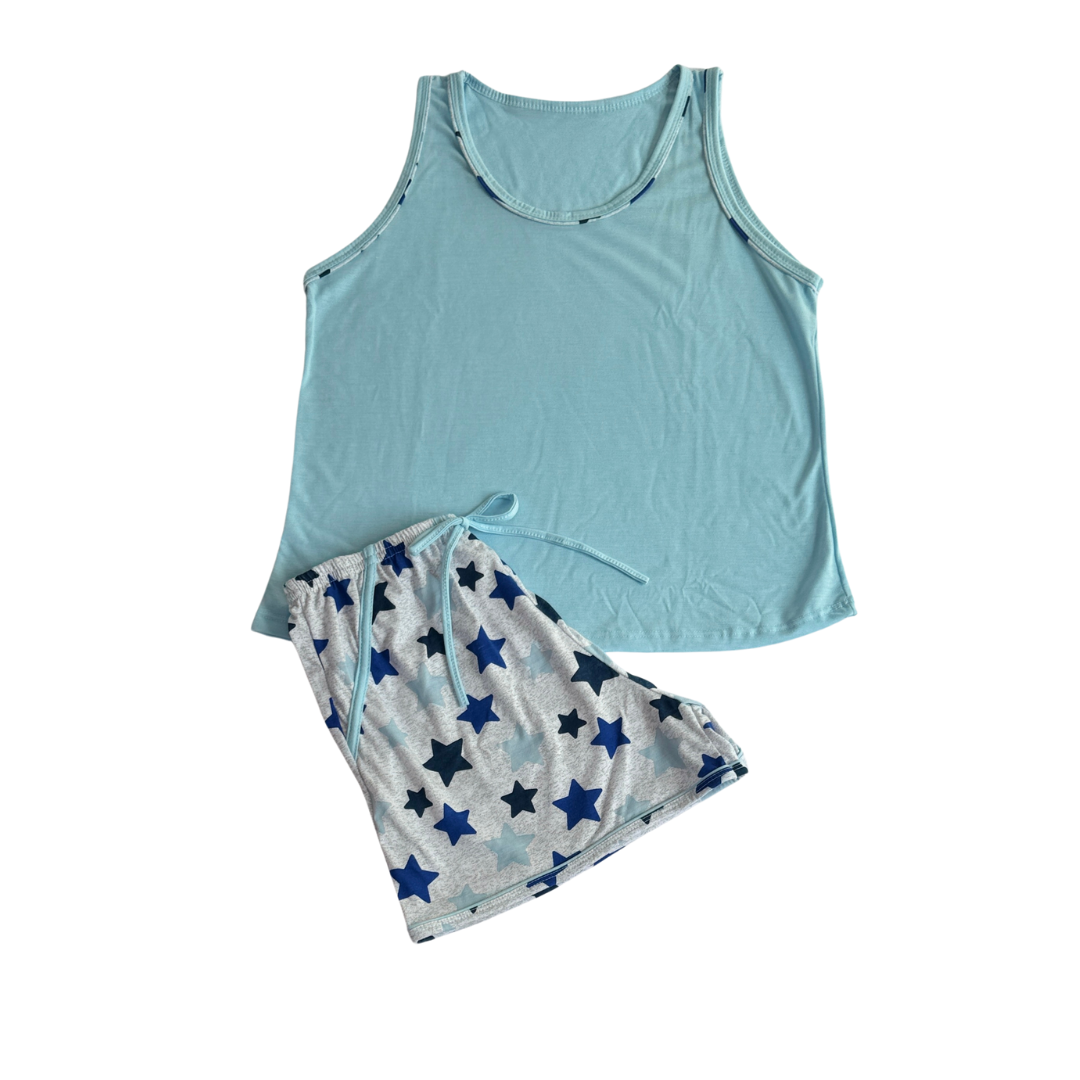 Baby Doll Feminino Regata Estrela Azul