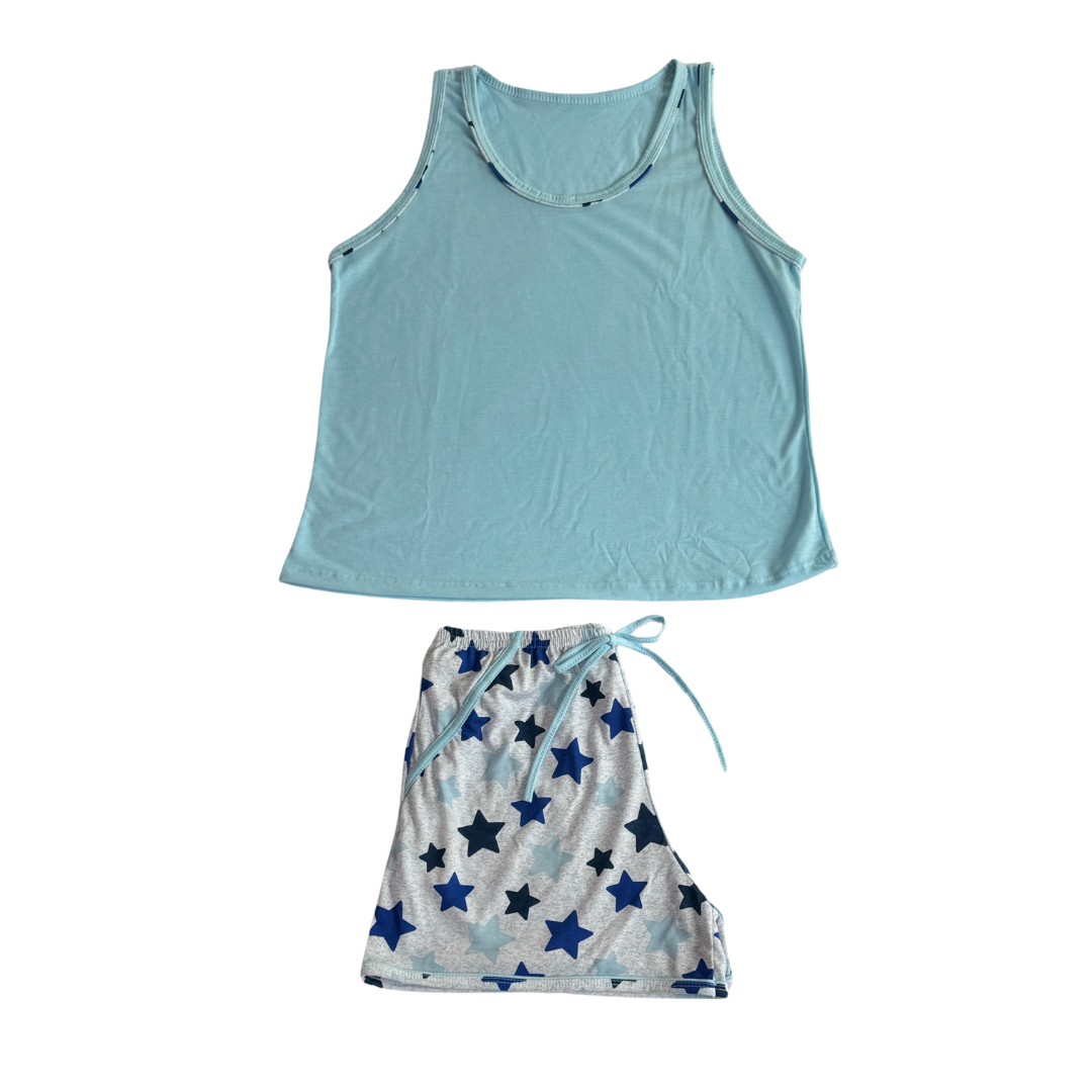 Baby Doll Feminino Regata Estrela Azul