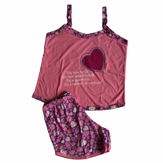 Baby Doll Feminino Alça Mulher de Verdade Rosa